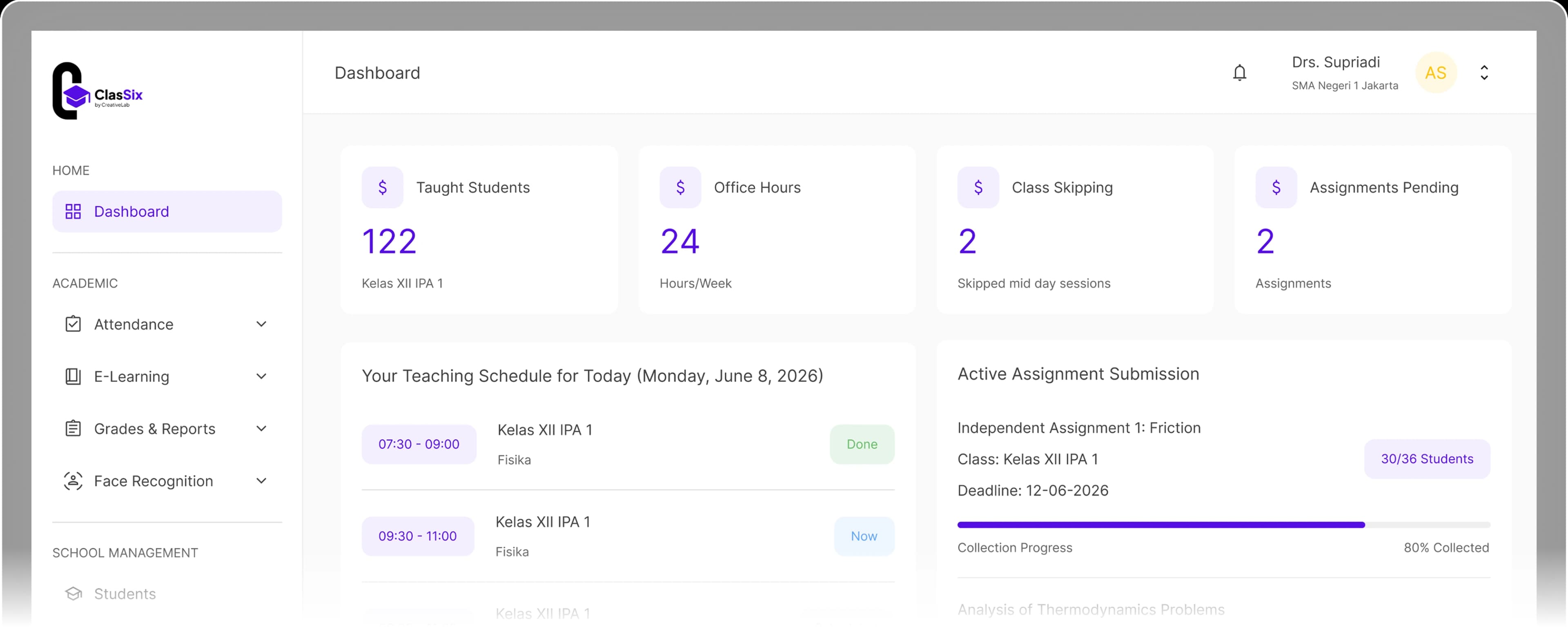 classix Dashboard Preview