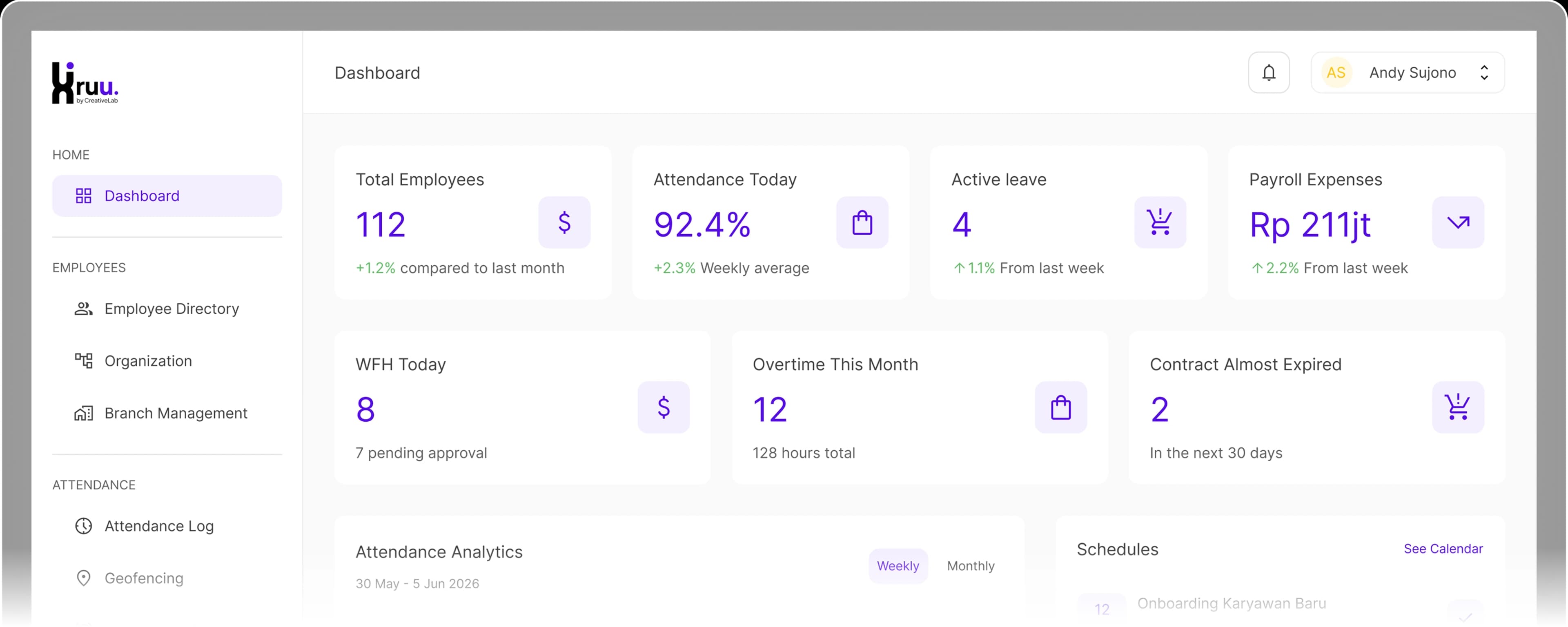 kruu Dashboard Preview